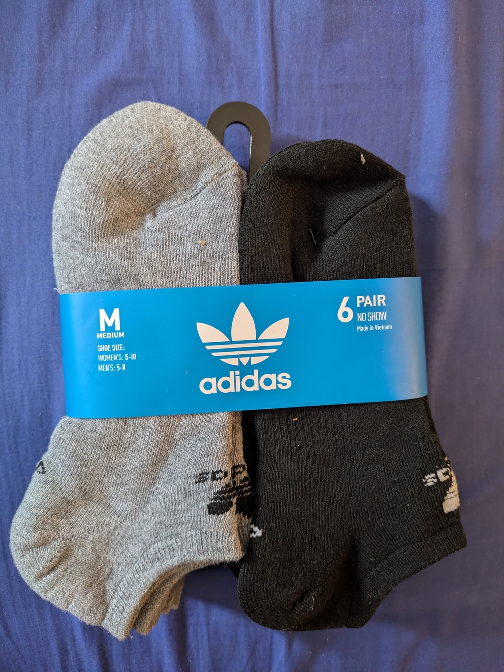 NWT adidas Men’s No-Show Sock 6-Pack — Black & Gray